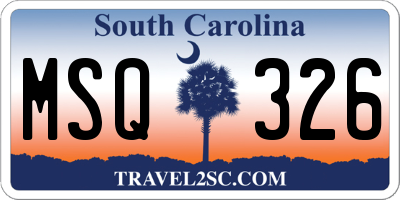 SC license plate MSQ326