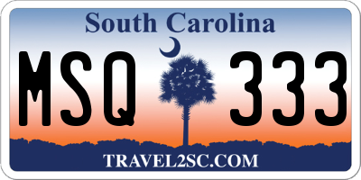 SC license plate MSQ333