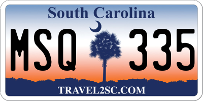 SC license plate MSQ335