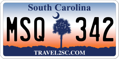SC license plate MSQ342