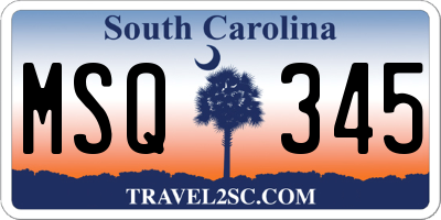 SC license plate MSQ345