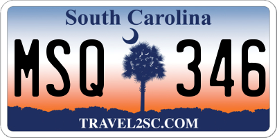 SC license plate MSQ346