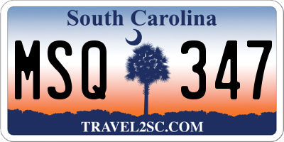 SC license plate MSQ347