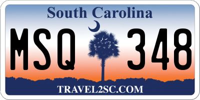SC license plate MSQ348