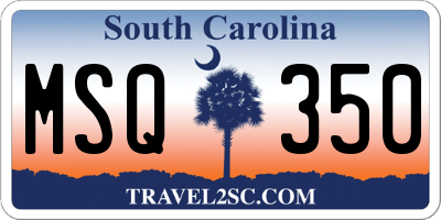 SC license plate MSQ350