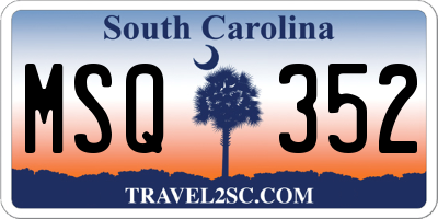 SC license plate MSQ352