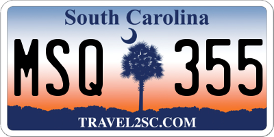 SC license plate MSQ355