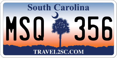 SC license plate MSQ356