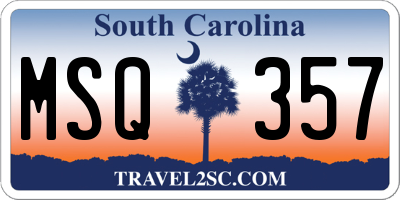 SC license plate MSQ357