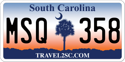 SC license plate MSQ358