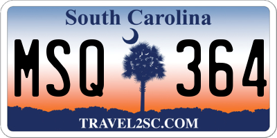 SC license plate MSQ364