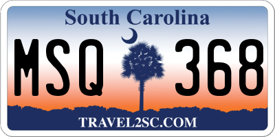 SC license plate MSQ368