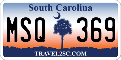 SC license plate MSQ369