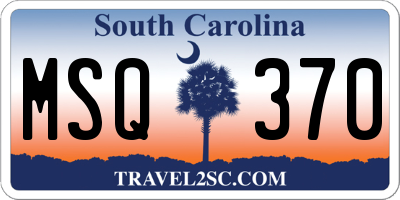 SC license plate MSQ370