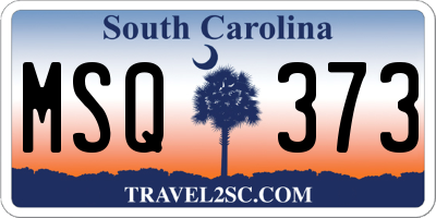 SC license plate MSQ373
