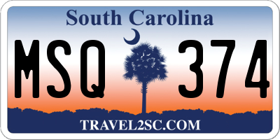 SC license plate MSQ374