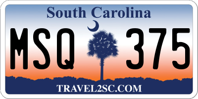 SC license plate MSQ375