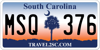 SC license plate MSQ376