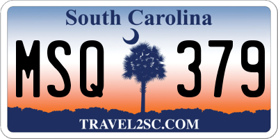 SC license plate MSQ379