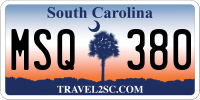 SC license plate MSQ380