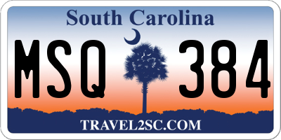 SC license plate MSQ384