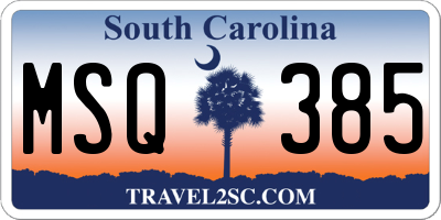 SC license plate MSQ385