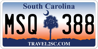 SC license plate MSQ388