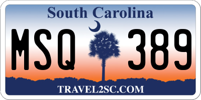 SC license plate MSQ389