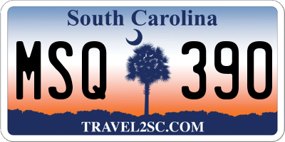 SC license plate MSQ390