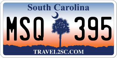 SC license plate MSQ395