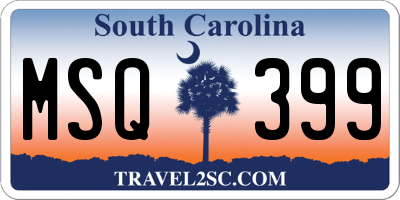 SC license plate MSQ399