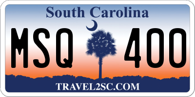 SC license plate MSQ400