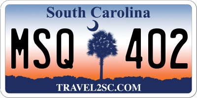 SC license plate MSQ402
