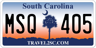 SC license plate MSQ405