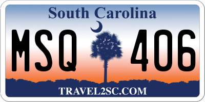 SC license plate MSQ406