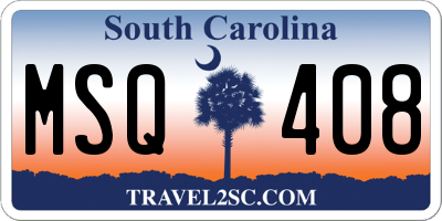SC license plate MSQ408
