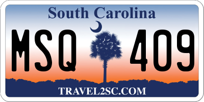 SC license plate MSQ409