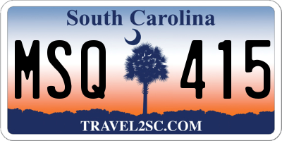SC license plate MSQ415