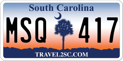SC license plate MSQ417