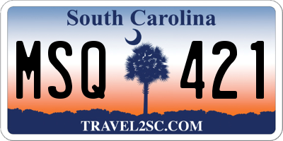 SC license plate MSQ421