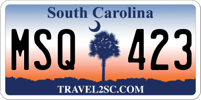 SC license plate MSQ423