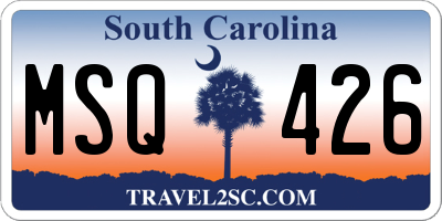 SC license plate MSQ426
