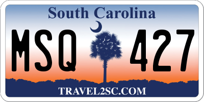 SC license plate MSQ427