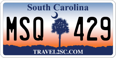 SC license plate MSQ429