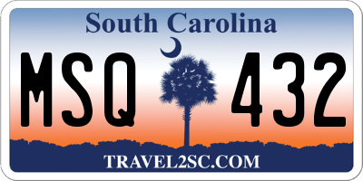 SC license plate MSQ432