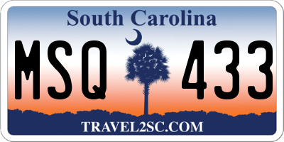 SC license plate MSQ433