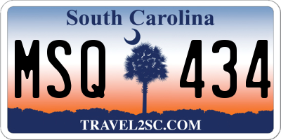 SC license plate MSQ434