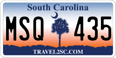 SC license plate MSQ435