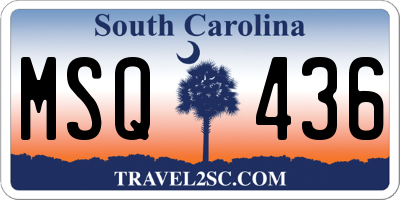 SC license plate MSQ436