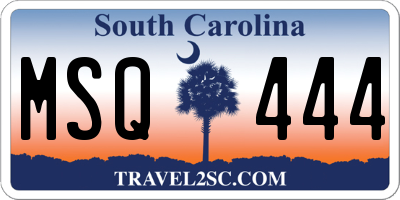 SC license plate MSQ444